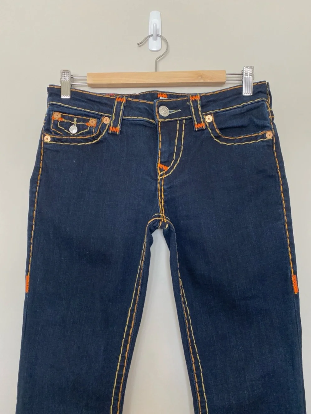 True Religion Womens Becca Mid Rise Bootcut Jean Sz 27 Thick Stitching! Y2K - Picture 5 of 16